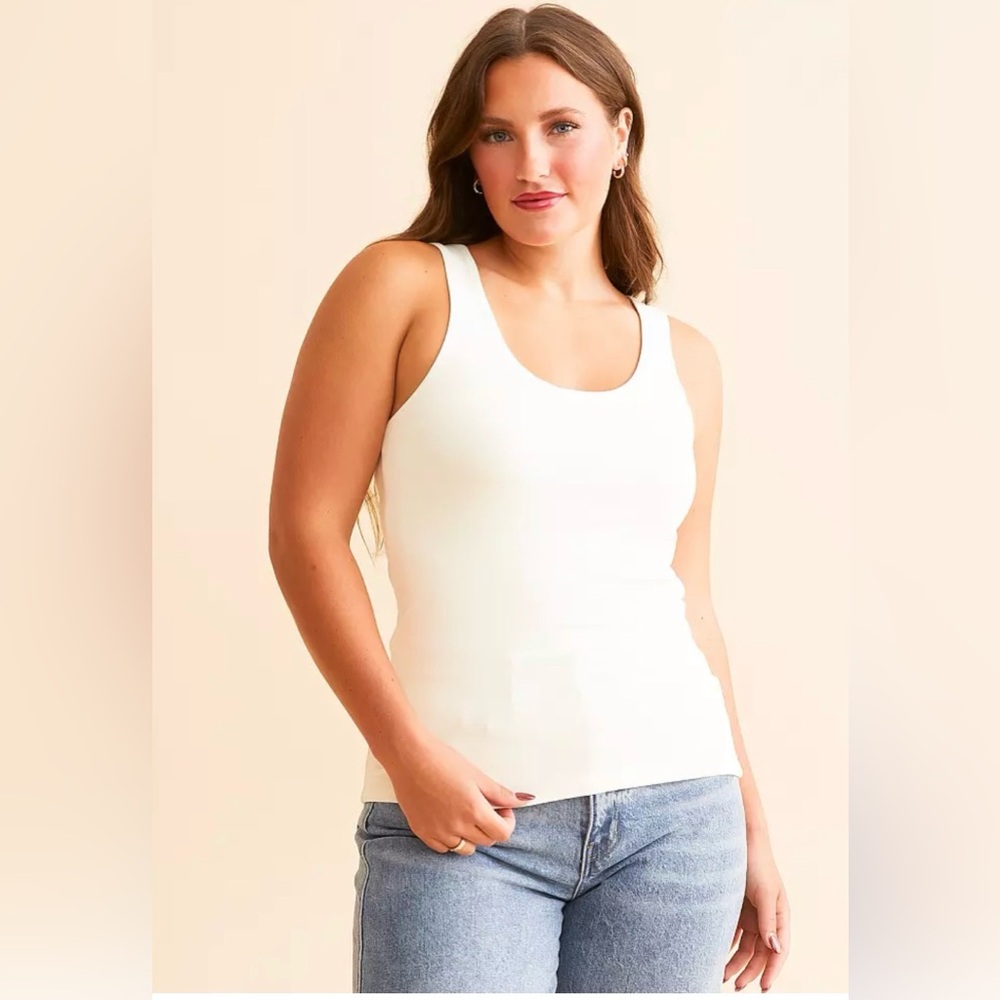 Buckle White Shaping Tank Top